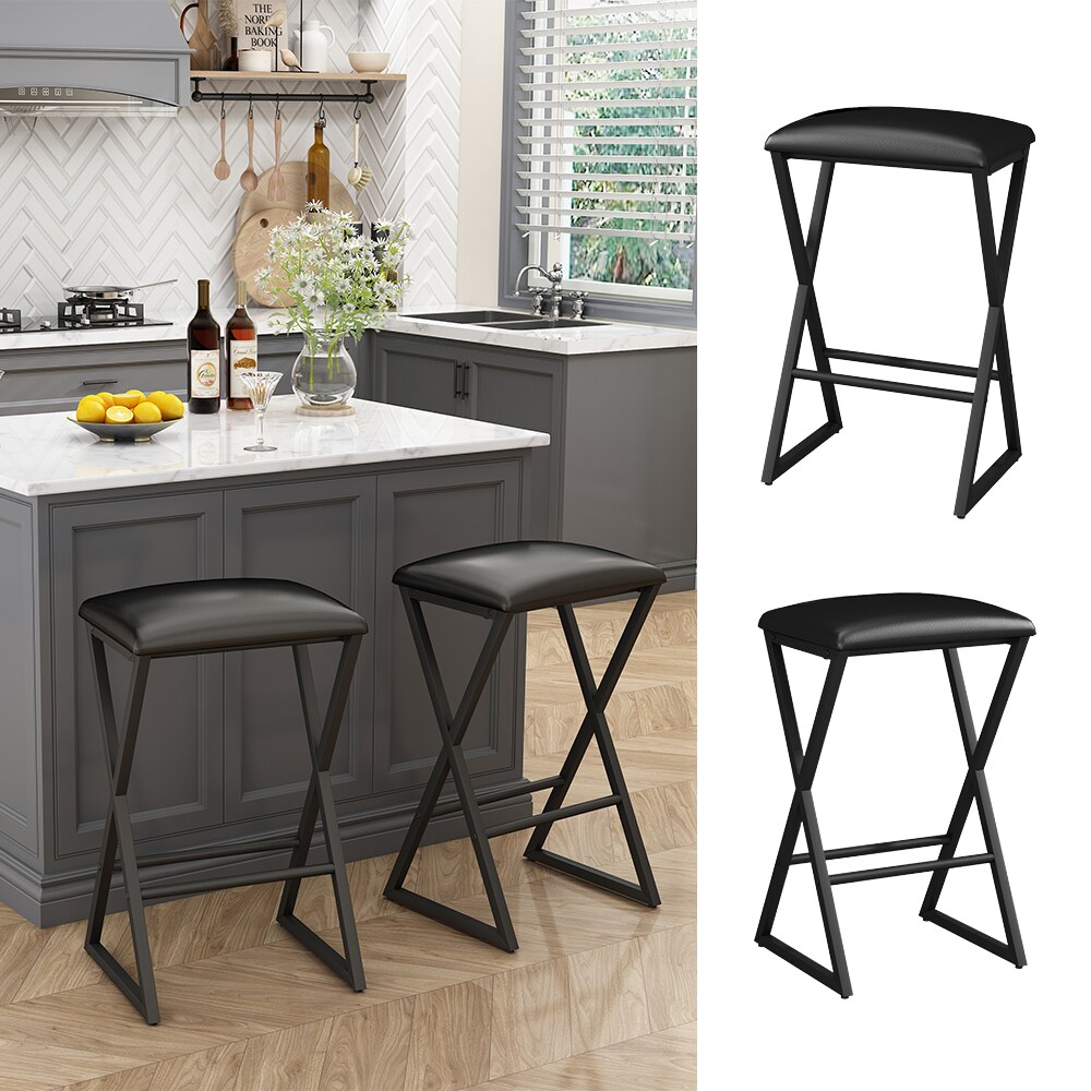 Vicco Barhocker-Set Vault Schwarz 30 x 40 cm 2 Teile - Bild 1