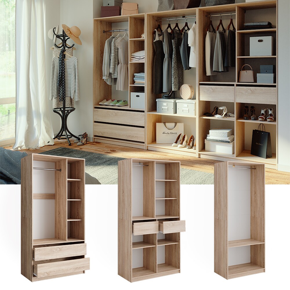 Vicco Kleiderschrank Elmo Sonoma 100 x 200 cm Set mit 3 Teile - Bild 1