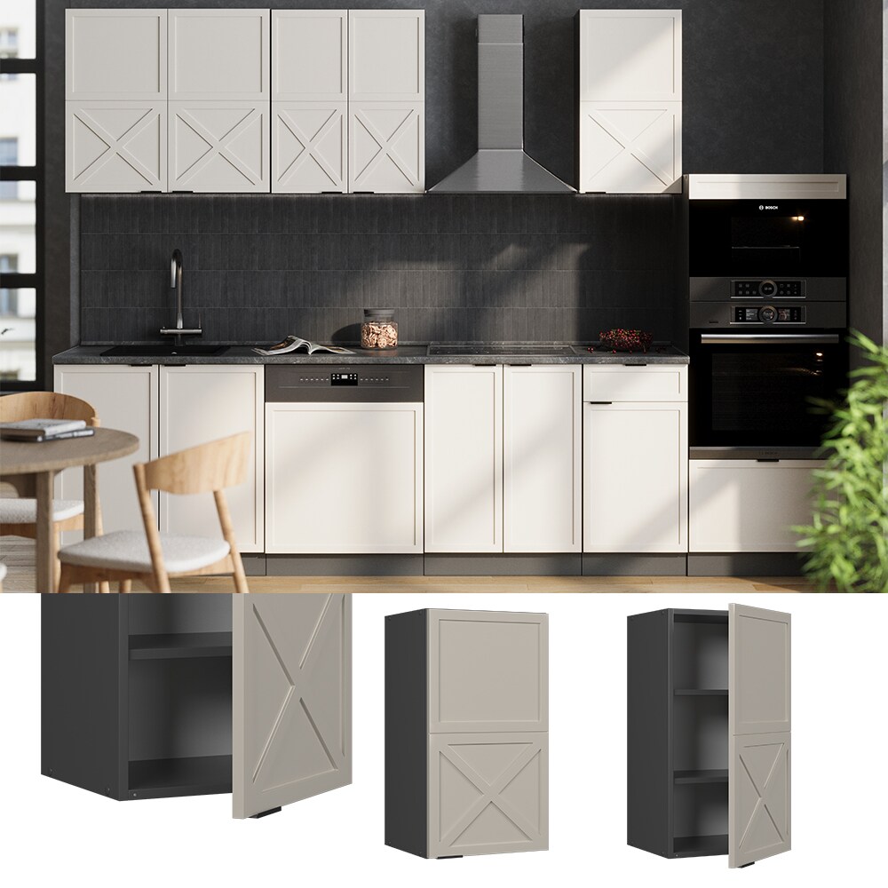 Vicco Hängeschrank Fame-Line Anthrazit Grau-Beige gerahmt 40 cm
