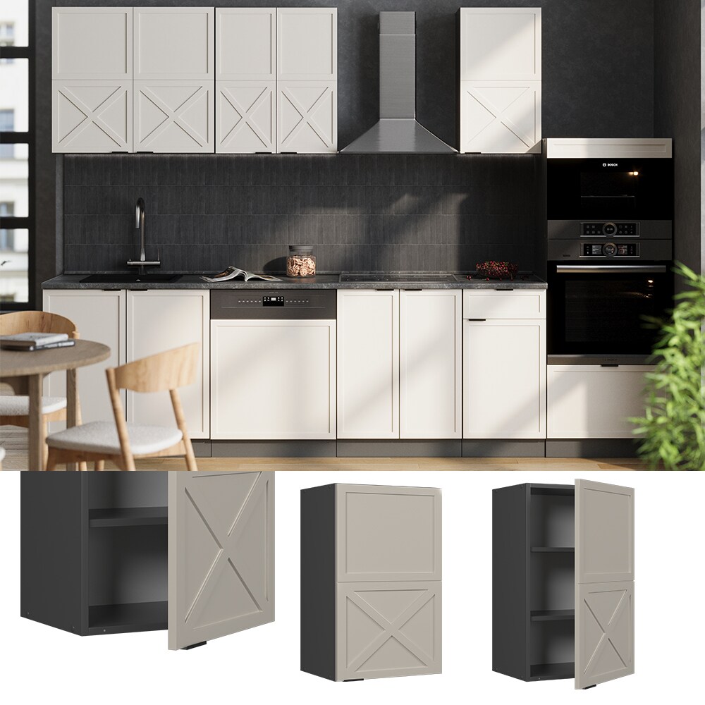 Vicco Hängeschrank Fame-Line Anthrazit Grau-Beige gerahmt 45 cm