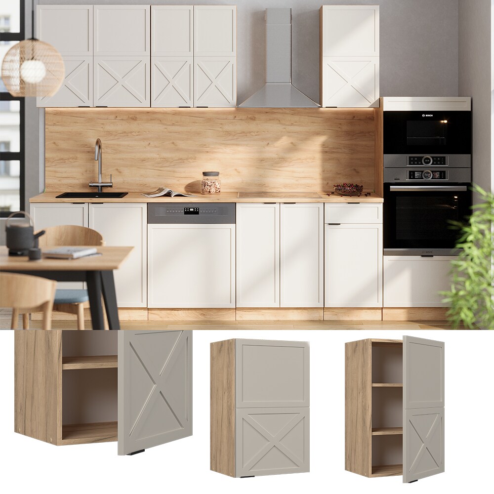 Vicco Hängeschrank Fame-Line Eiche Grau-Beige gerahmt 45 cm