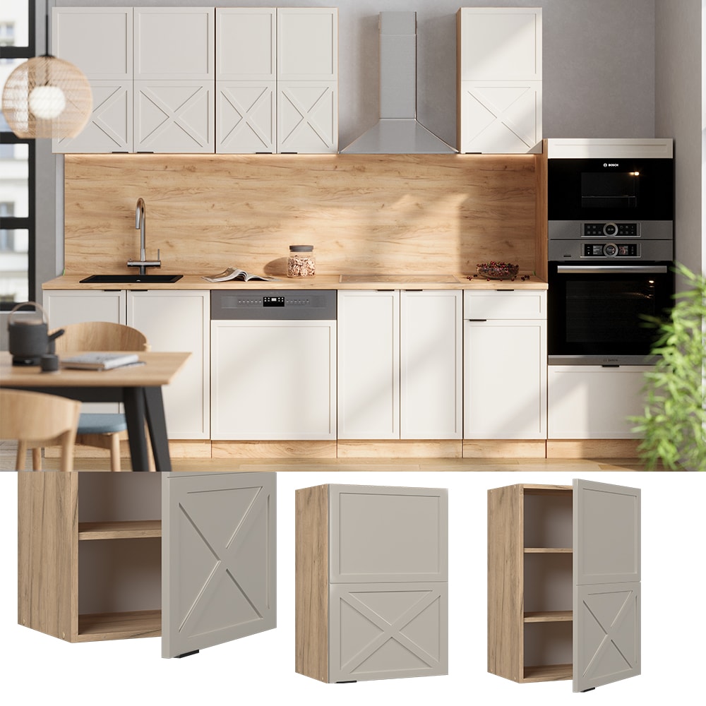 Vicco H&auml;ngeschrank Fame-Line Eiche Grau-Beige gerahmt 50 cm - Bild 1
