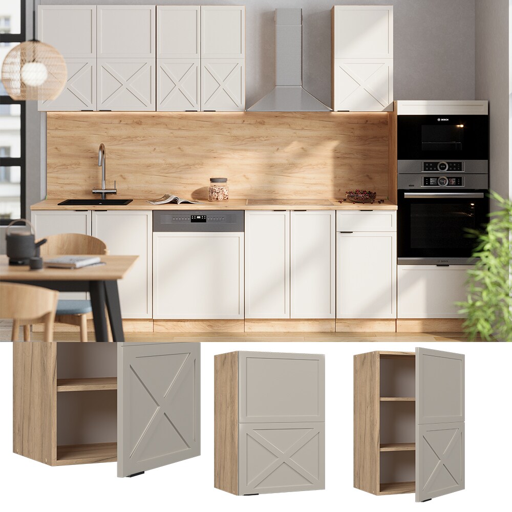 Vicco Hängeschrank Fame-Line Eiche Grau-Beige gerahmt 50 cm