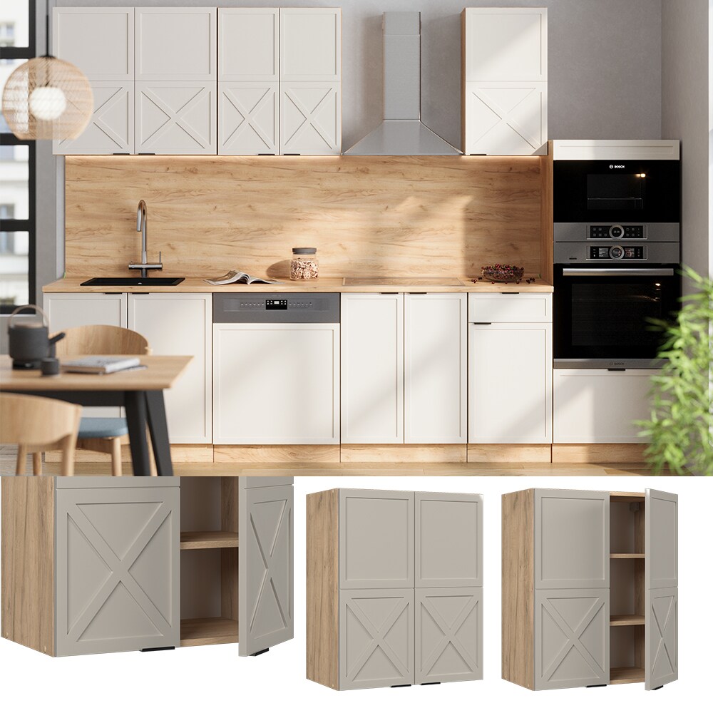 Vicco Hängeschrank Fame-Line Eiche Grau-Beige gerahmt 60 cm