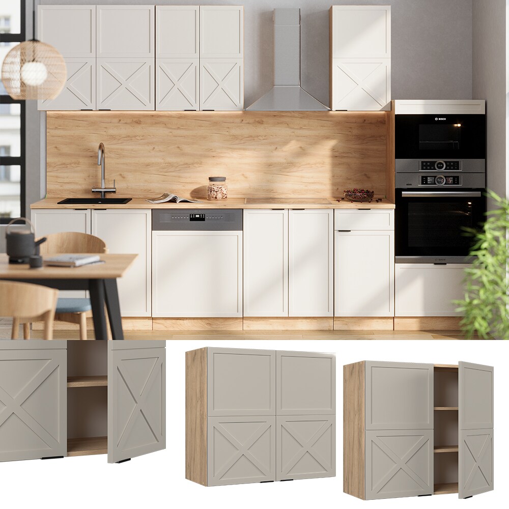 Vicco H&auml;ngeschrank Fame-Line Eiche Grau-Beige gerahmt 80 cm - Bild 1