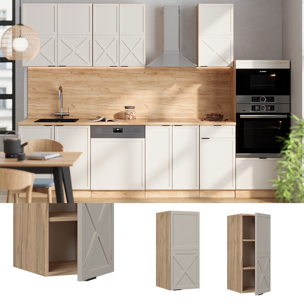 Vicco Hängeschrank Fame-Line Eiche Grau-Beige gerahmt 30 cm