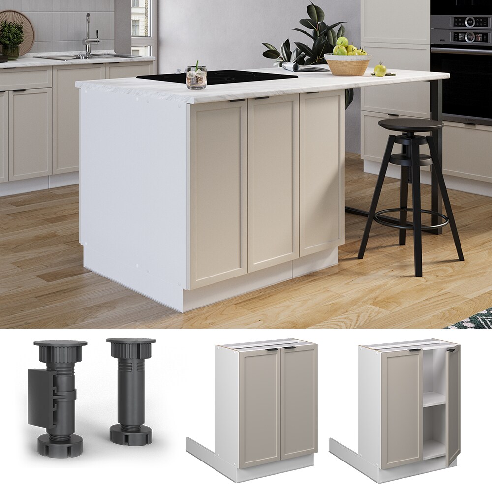 Vicco Regalinselunterschrank Fame-Line Weiß Grau-Beige gerahmt 60 cm