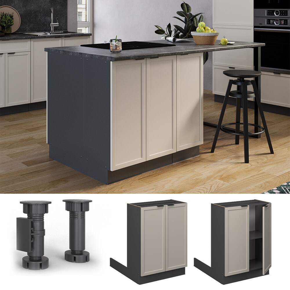 Vicco Regalinselunterschrank Fame-Line Anthrazit Grau-Beige gerahmt 60 cm
