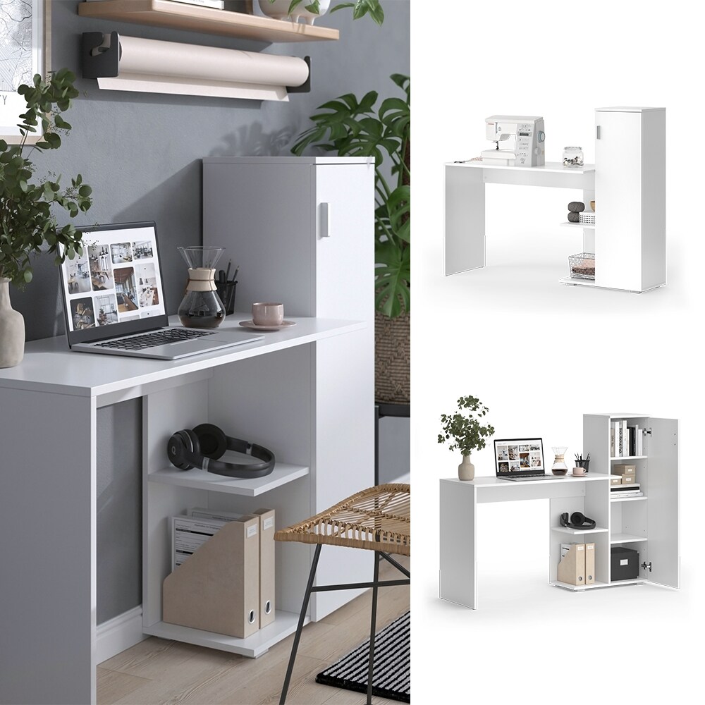 Vicco Schreibtisch Ritz Wei&szlig; 141,2 x 45,2 cm - Bild 1