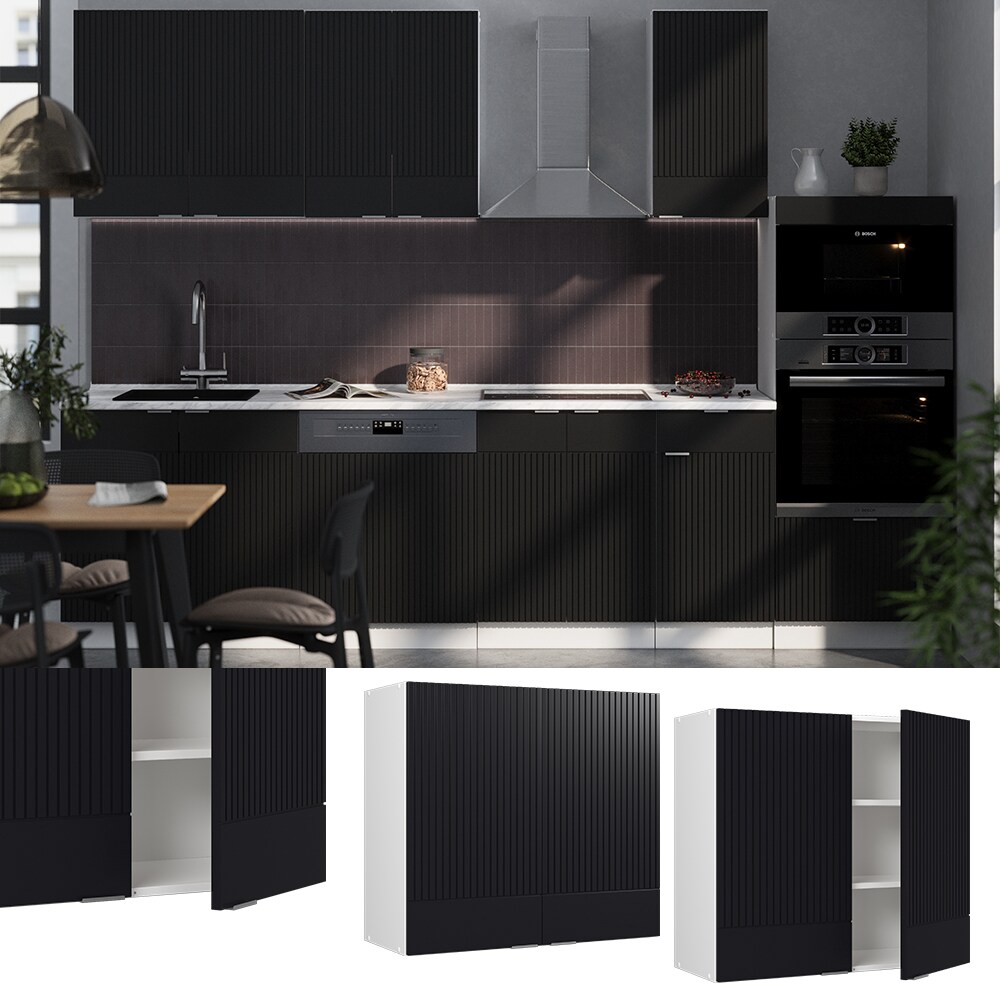 Vicco Hängeschrank Fame-Line Weiß Schwarz gestreift 80 cm | 04066731455133
