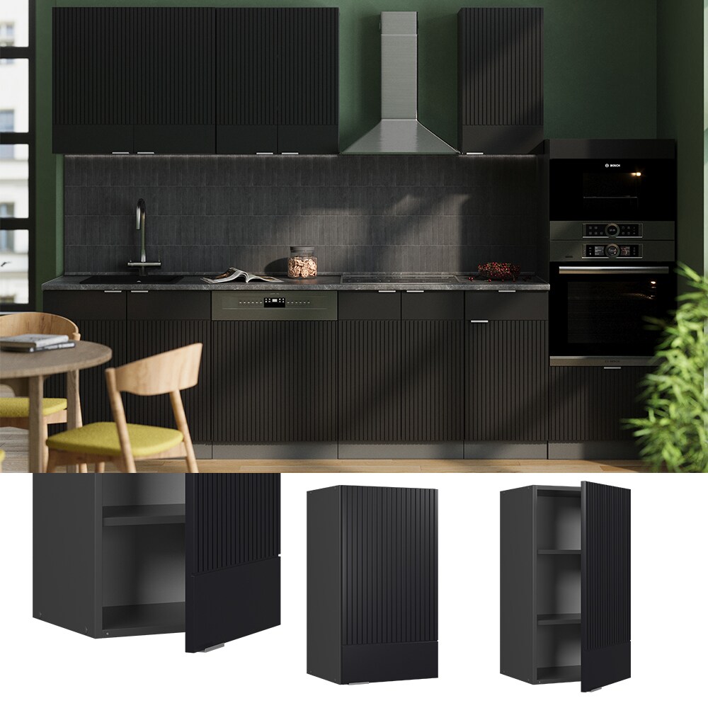 Vicco Hängeschrank Fame-Line Anthrazit Schwarz gestreift 40 cm