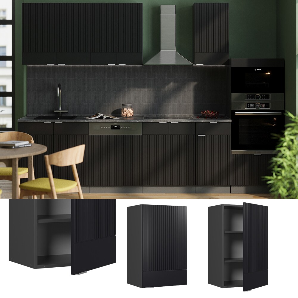 Vicco Hängeschrank Fame-Line Anthrazit Schwarz gestreift 45 cm
