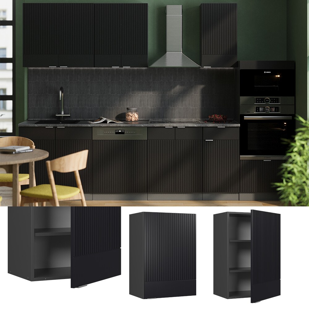 Vicco Hängeschrank Fame-Line Anthrazit Schwarz gestreift 50 cm