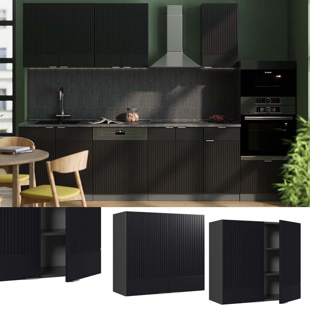Vicco H&auml;ngeschrank Fame-Line Anthrazit Schwarz gestreift 80 cm - Bild 1