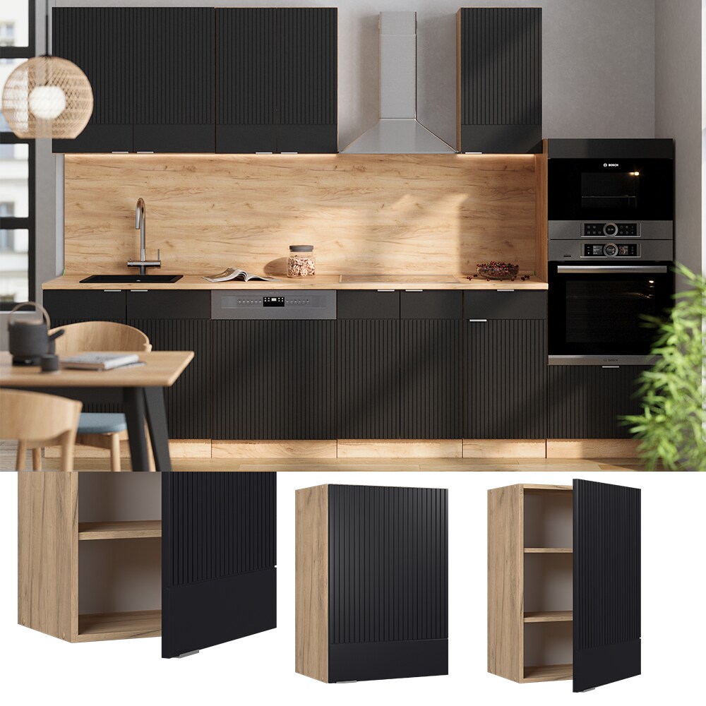 Vicco Hängeschrank Fame-Line Eiche Schwarz gestreift 50 cm