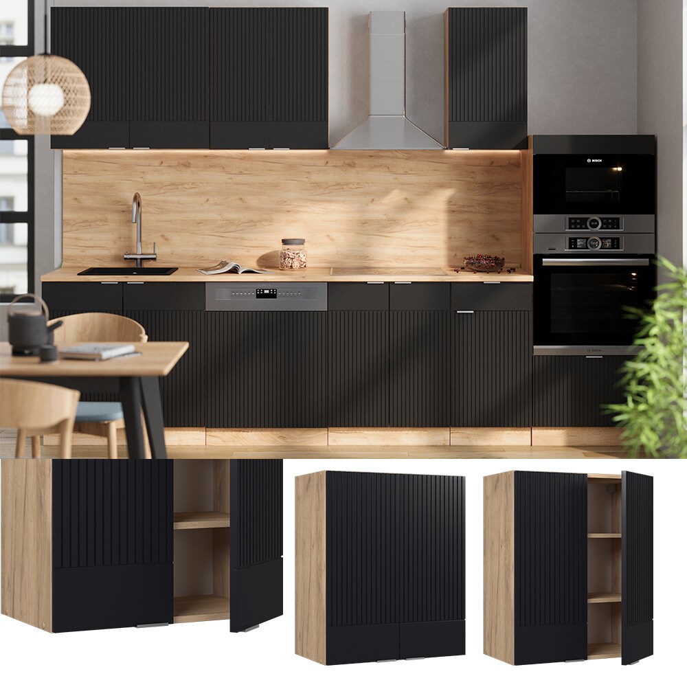 Vicco Hängeschrank Fame-Line Eiche Schwarz gestreift 60 cm