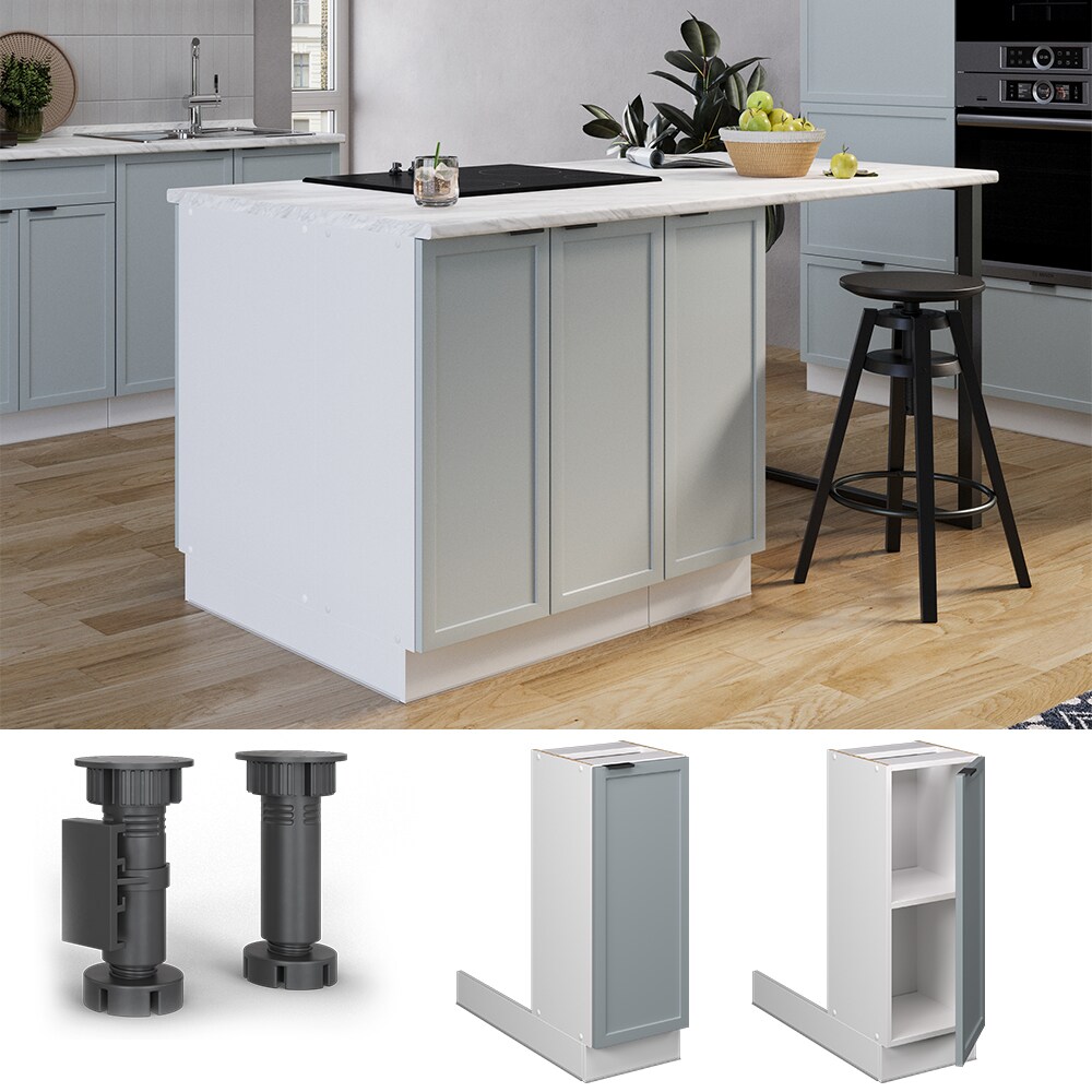 Vicco Regalinselunterschrank Fame-Line Wei&szlig; Hellblau-Grau gerahmt 30 cm - Bild 1