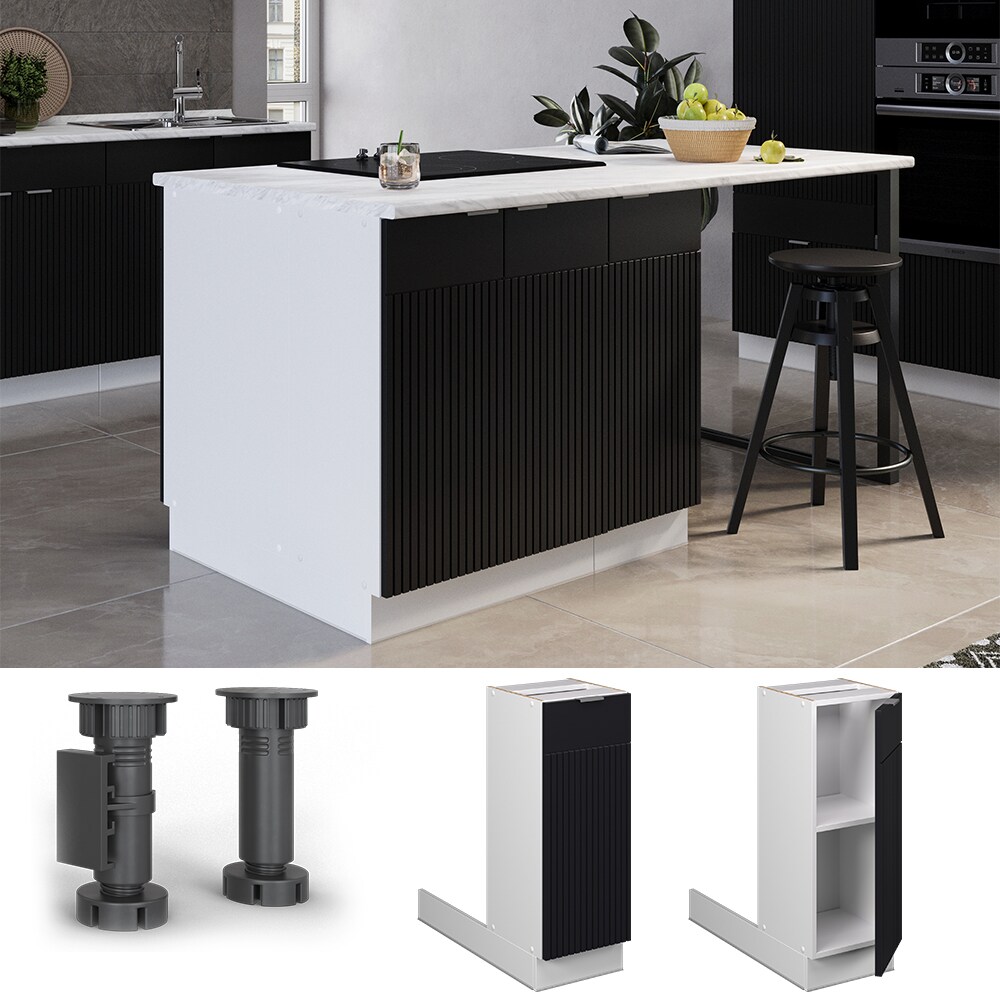 Vicco Regalinselunterschrank Fame-Line Weiß Schwarz gestreift 30 cm | 04066731457618