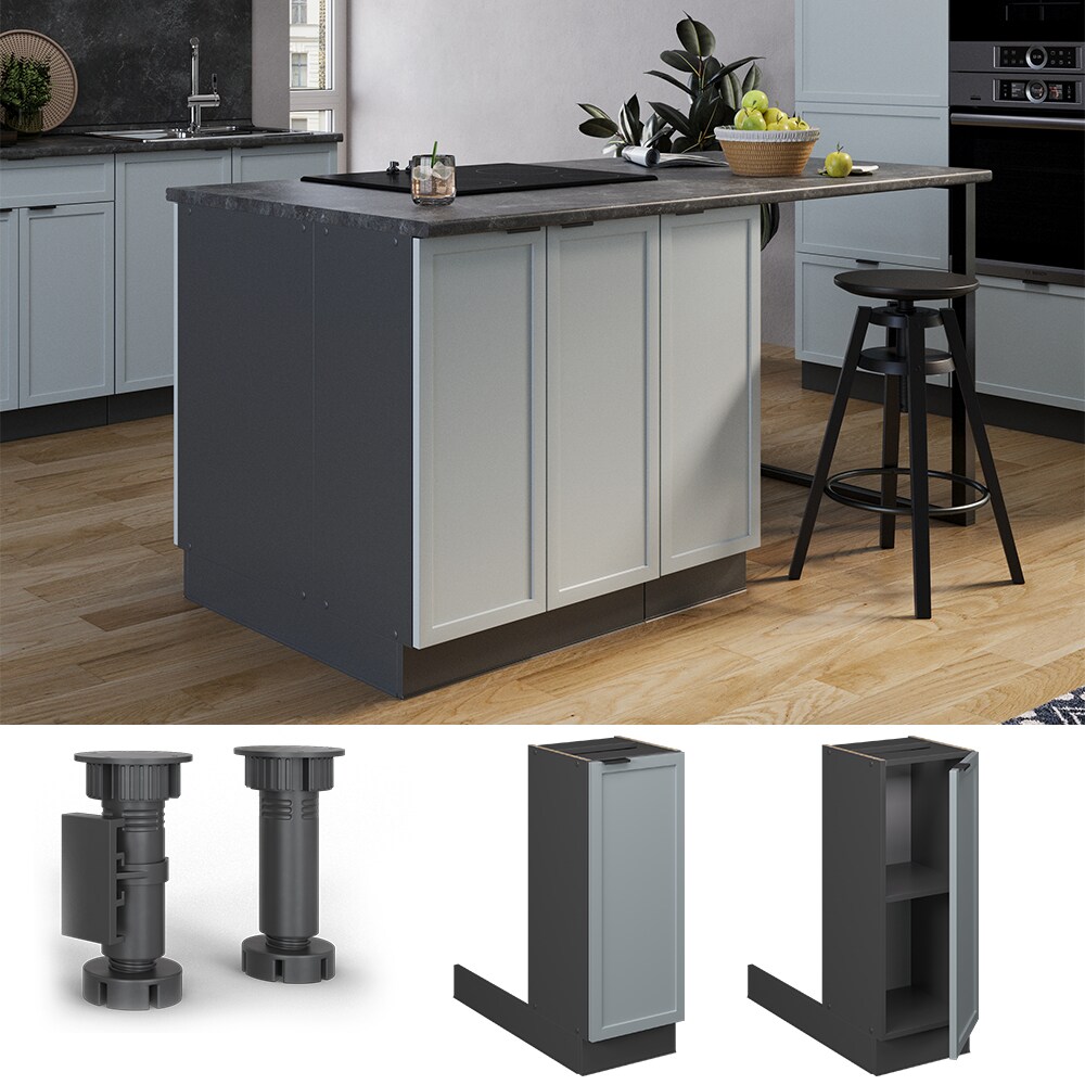 Vicco Regalinselunterschrank Fame-Line Anthrazit Hellblau-Grau gerahmt 30 cm - Bild 1