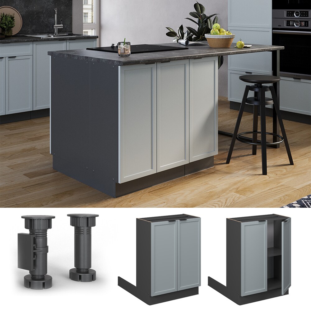 Vicco Regalinselunterschrank Fame-Line Anthrazit Hellblau-Grau gerahmt 60 cm