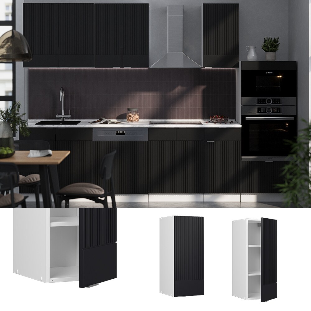 Vicco Hängeschrank Fame-Line Weiß Schwarz gestreift 30 cm | 04066731458288