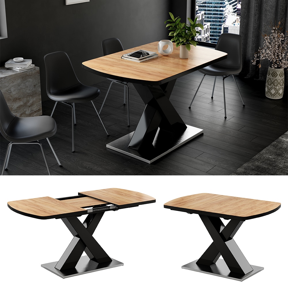 Vicco Esstisch Chinto Eiche Schwarz 120 x 80 cm - Bild 1