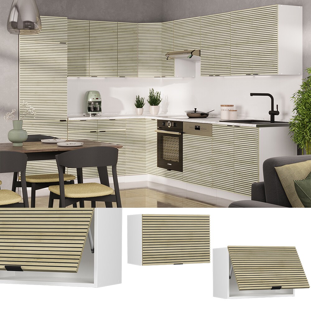 Vicco Hängeschrank Fame-Line Weiß Eiche gefräst 60 cm flach