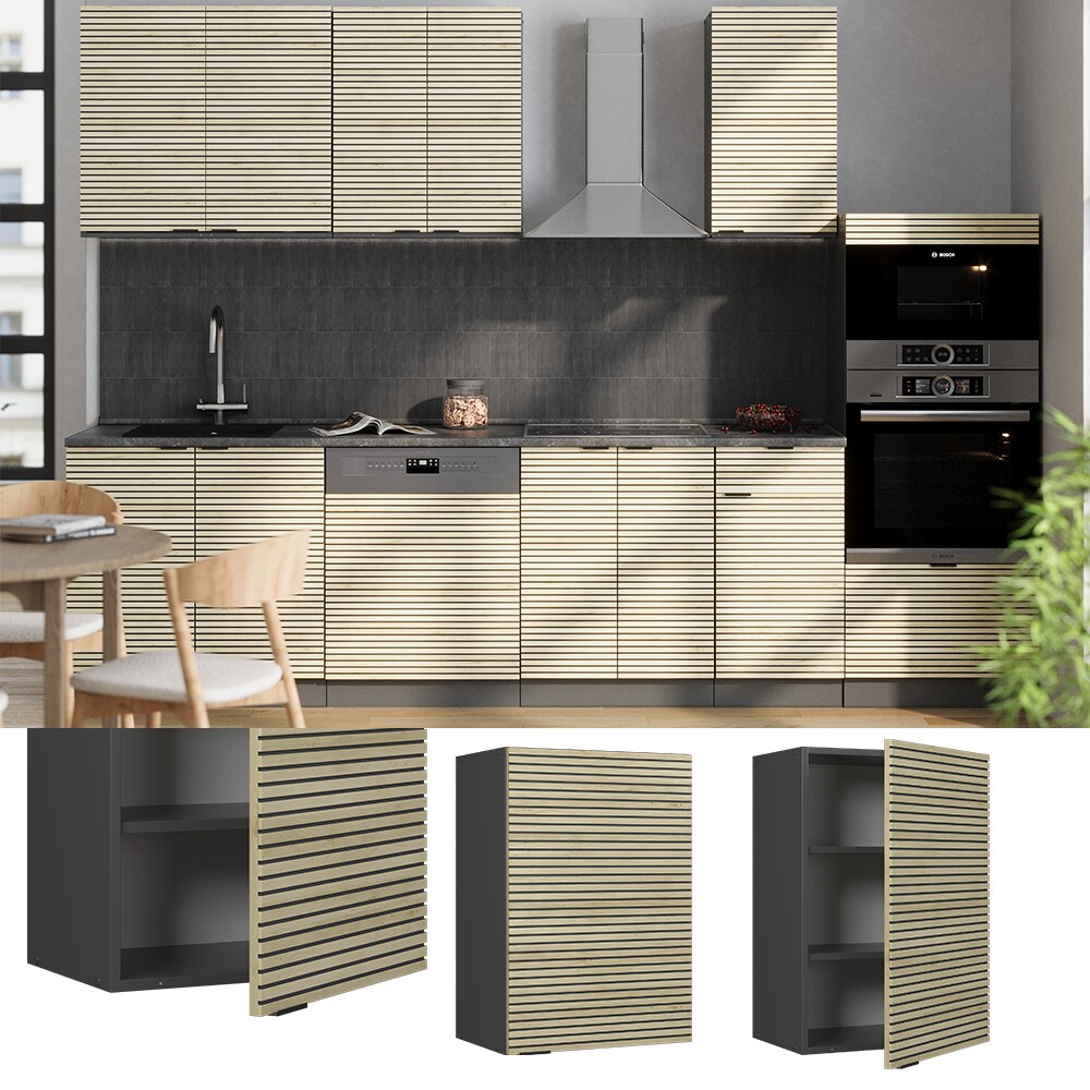 Vicco Hängeschrank Fame-Line Anthrazit Eiche gefräst 50 cm