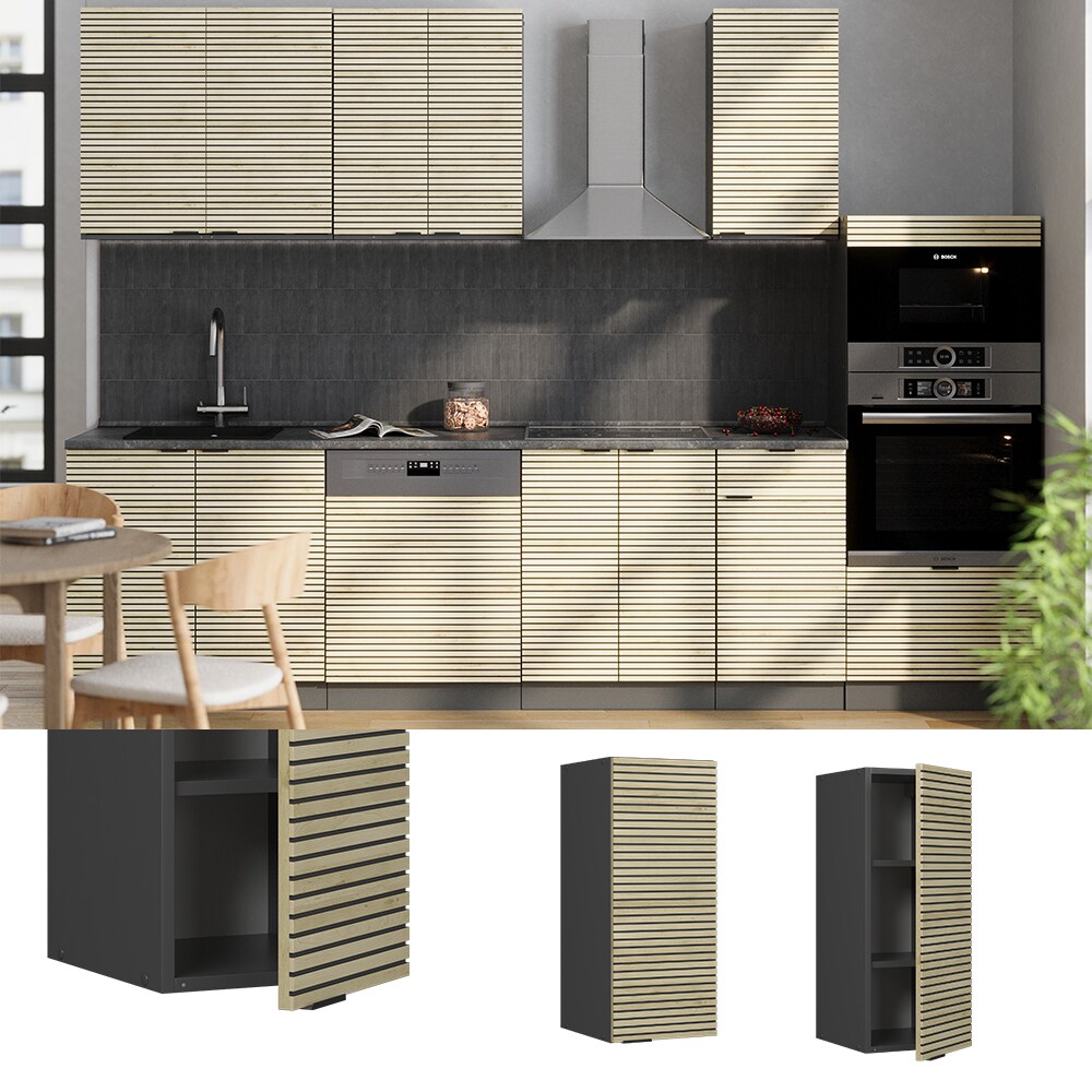 Vicco Hängeschrank Fame-Line Anthrazit Eiche gefräst 30 cm