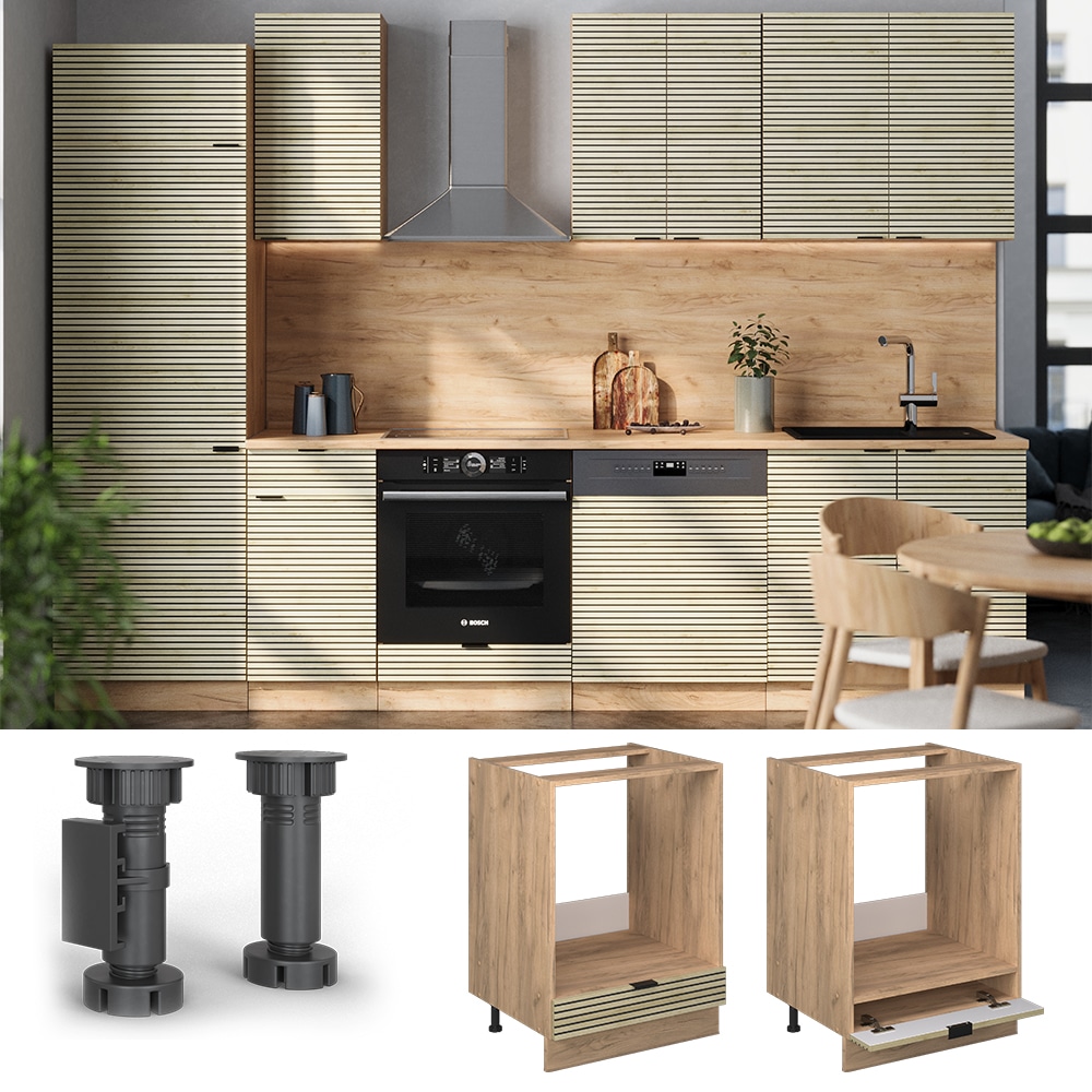 Vicco Herdumbauschrank Fame-Line Eiche gefr&auml;st 60 cm ohne Arbeitsplatte - Bild 1