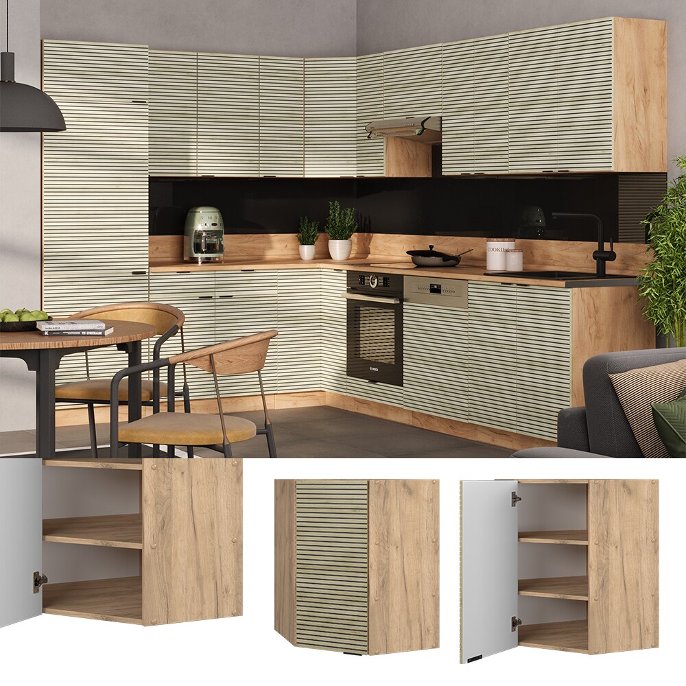 Vicco Eckhängeschrank Fame-Line Eiche gefräst 57 cm
