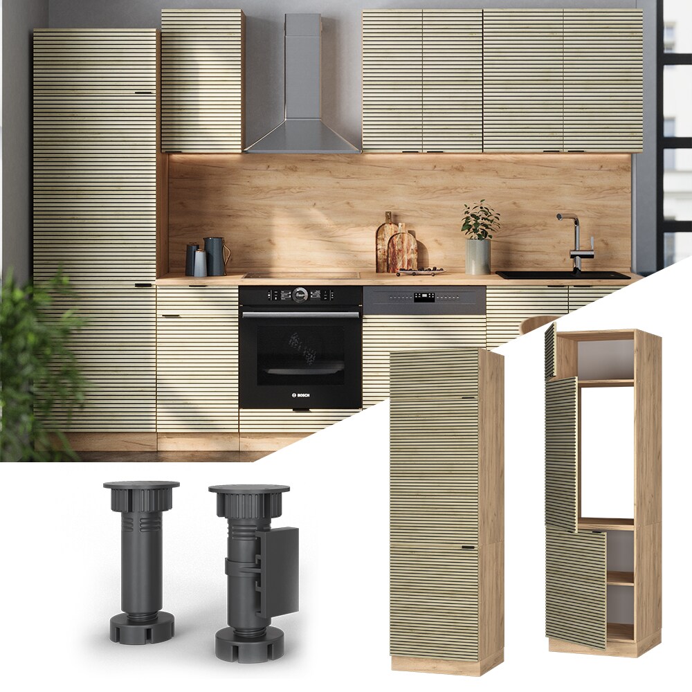 Vicco K&uuml;hlumbauschrank Fame-Line Eiche gefr&auml;st 60 cm - Bild 1