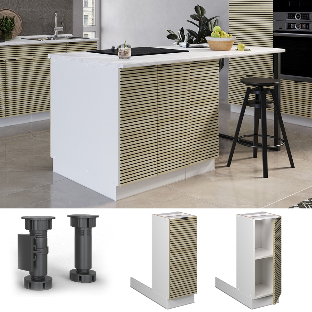 Vicco Regalinselunterschrank Fame-Line Wei&szlig; Eiche gefr&auml;st 30 cm - Bild 1