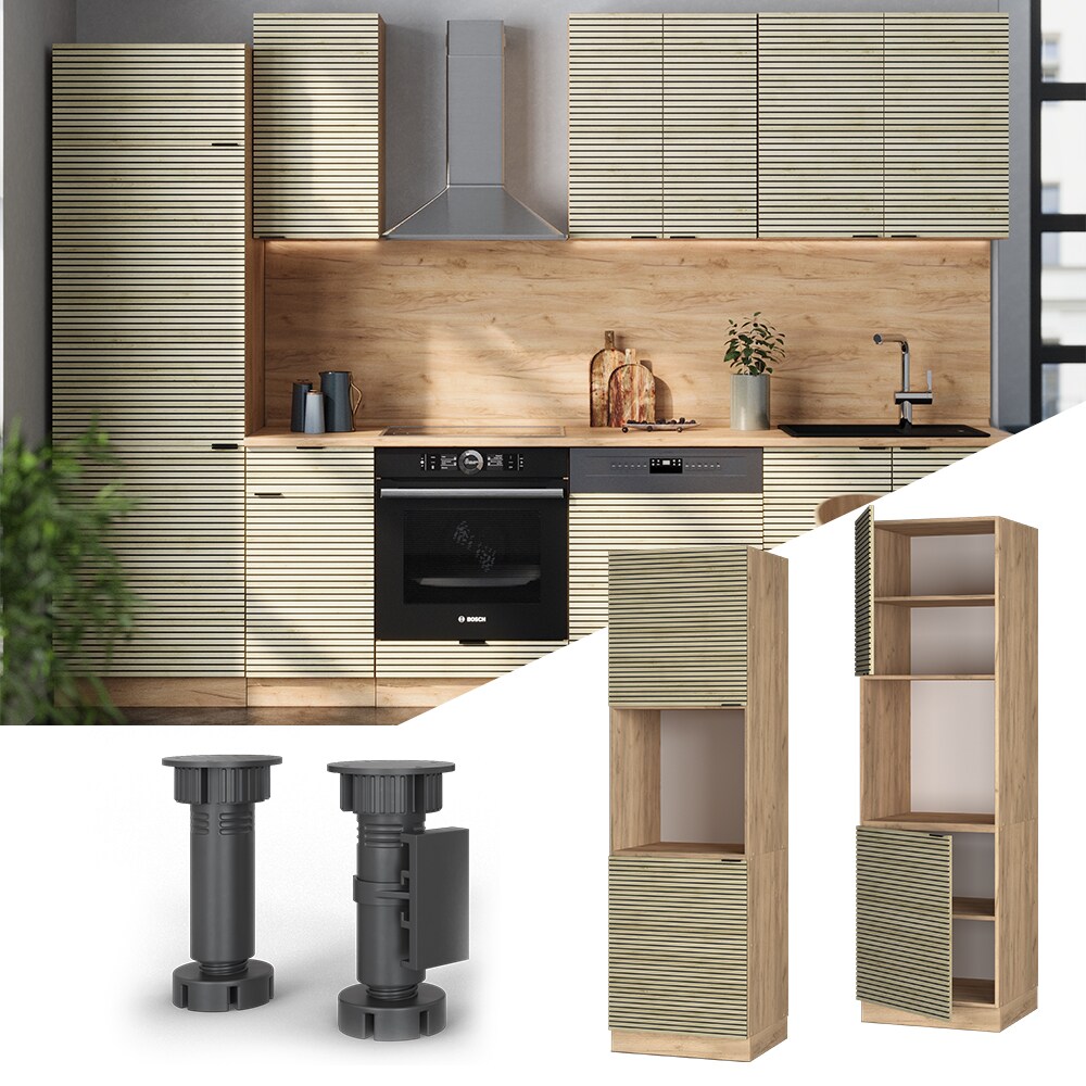 Vicco Vorratsschrank Fame-Line Eiche gefräst 60 cm 2 Türen