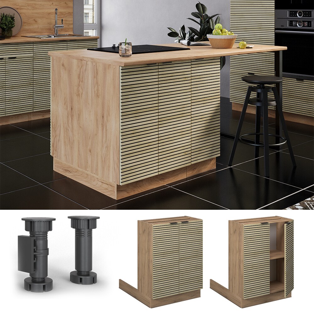 Vicco Regalinselunterschrank Fame-Line Eiche gefräst 60 cm