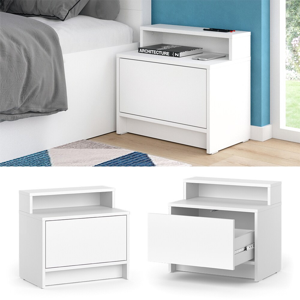 Vicco Nachttisch Naara Wei&szlig; 50,2 x 46,4 cm - Bild 1