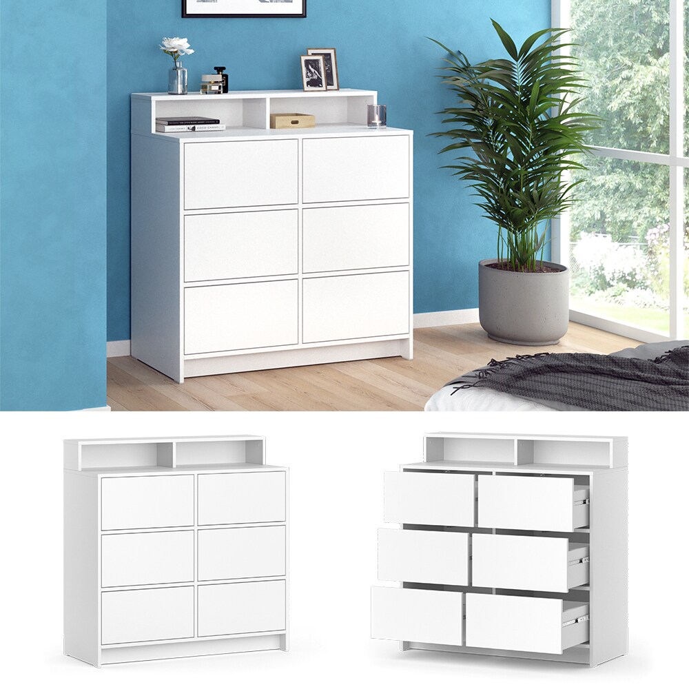 Vicco Kommode Naara Weiß 98,6 x 100,6 cm | 04066731465323
