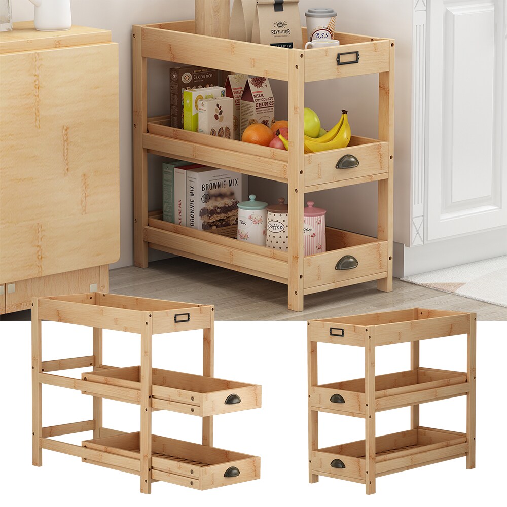 Vicco Aufbewahrungsregal Legum Bambus 66 x 66 cm mit 3 Ablagen - Bild 1