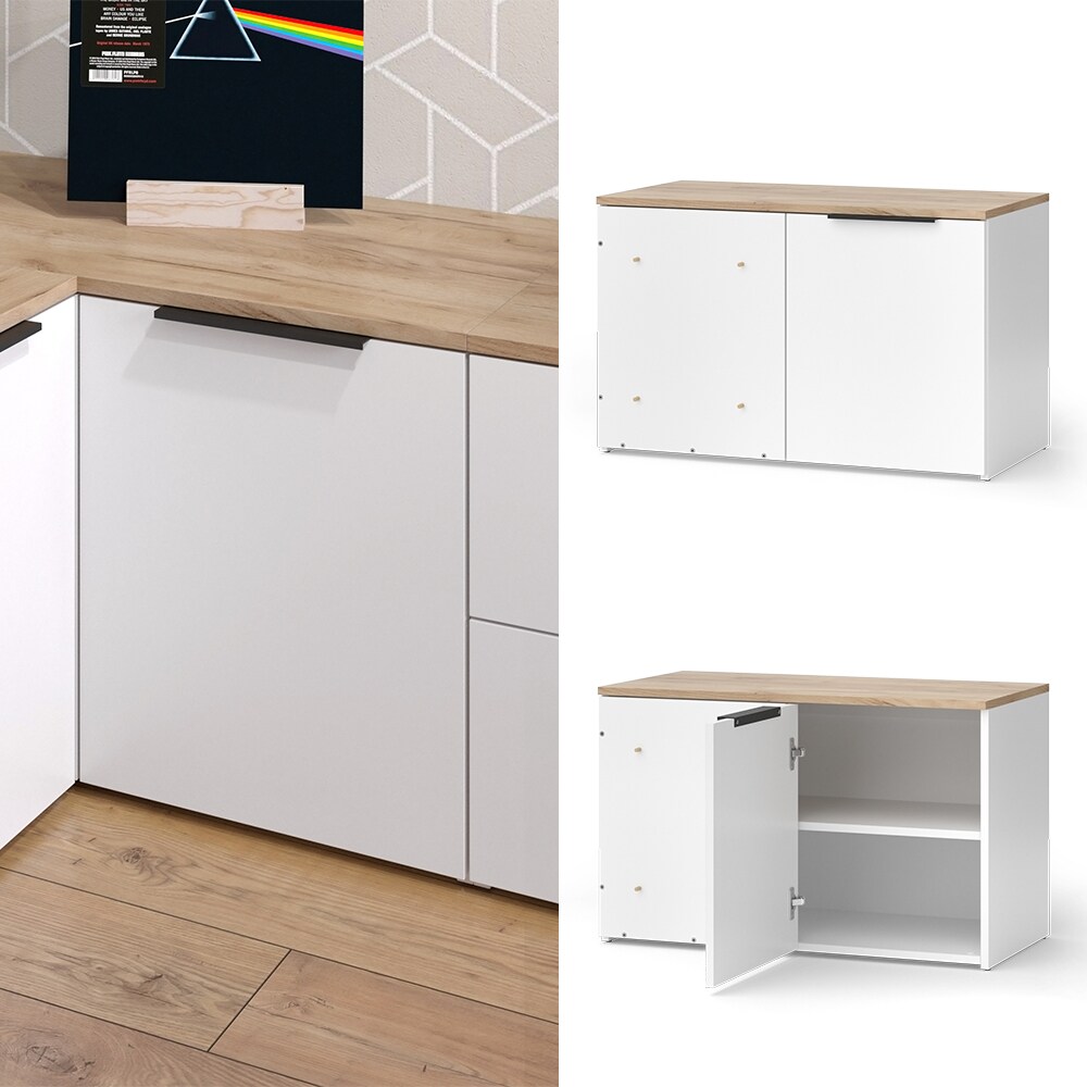 Vicco Eckkommode Wido Weiß Eiche 80 x 50 cm mit Tür | 04066731466306