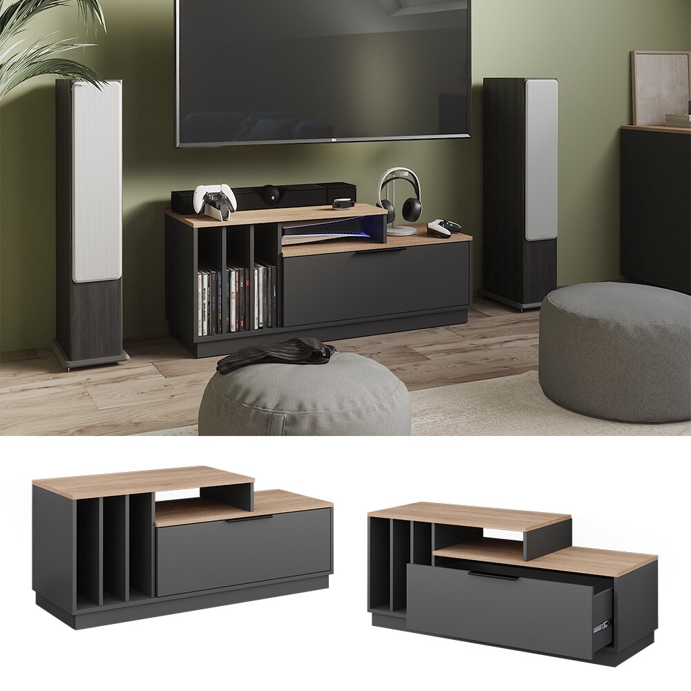 Vicco Lowboard Betti Anthrazit Sonoma 120 x 49,9 cm - Bild 1