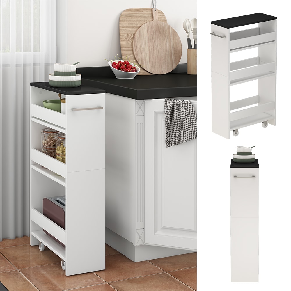 Vicco Rollregal Rivo Wei&szlig; Anthrazit 20 x 84,4 cm - Bild 1