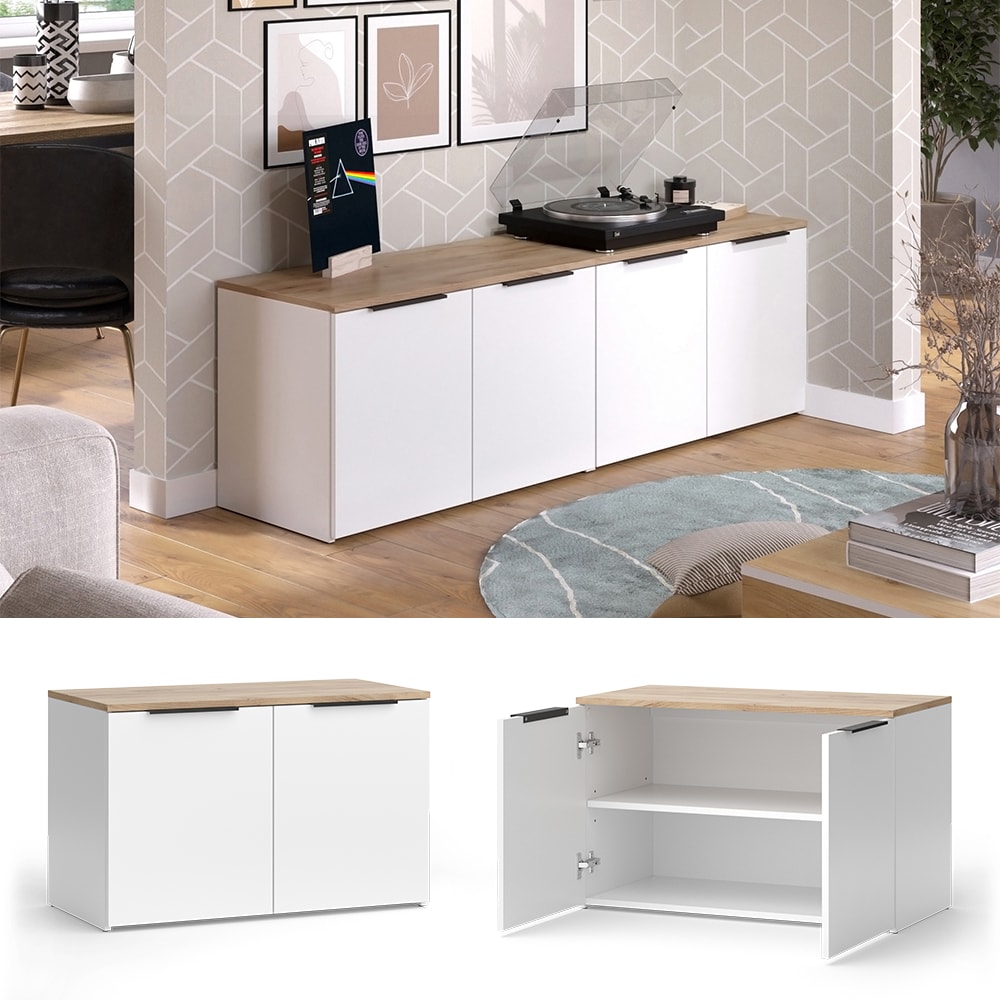 Vicco Wohnwand Wido Wei&szlig; Eiche 2 Teile - Bild 1