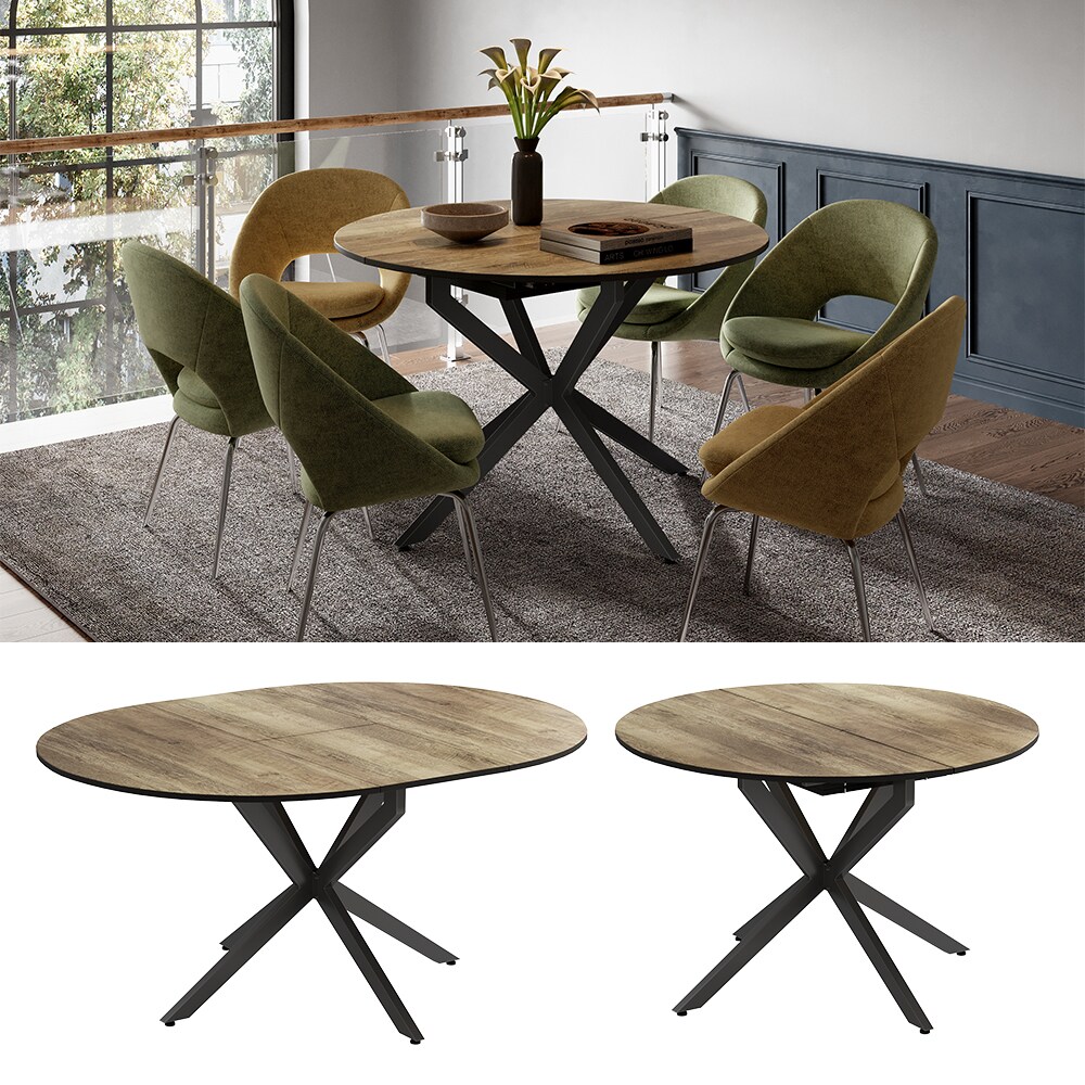 Vicco Esstisch Loyd Eiche rustikal Schwarz 120 x 76,5 cm ausziehbar - Bild 1