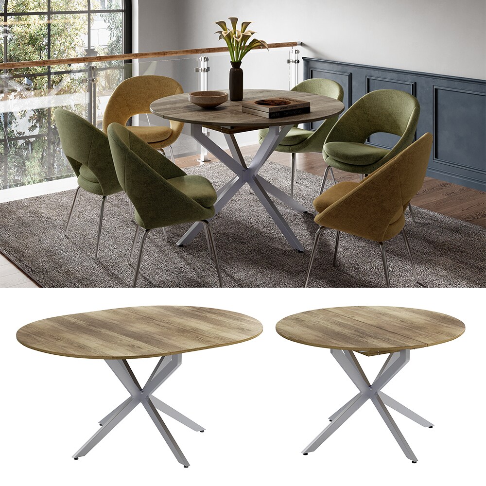 Vicco Esstisch Loyd Eiche rustikal Grau 120 x 76,5 cm ausziehbar