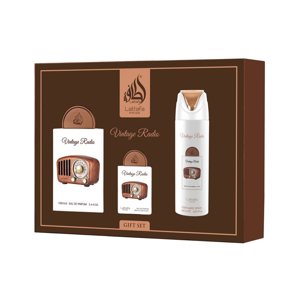Lattafa Pride Vintage Radio EDP 100 ml + EDP 20 ml + Körperspray 200 ml (Unisex) - Bild 1