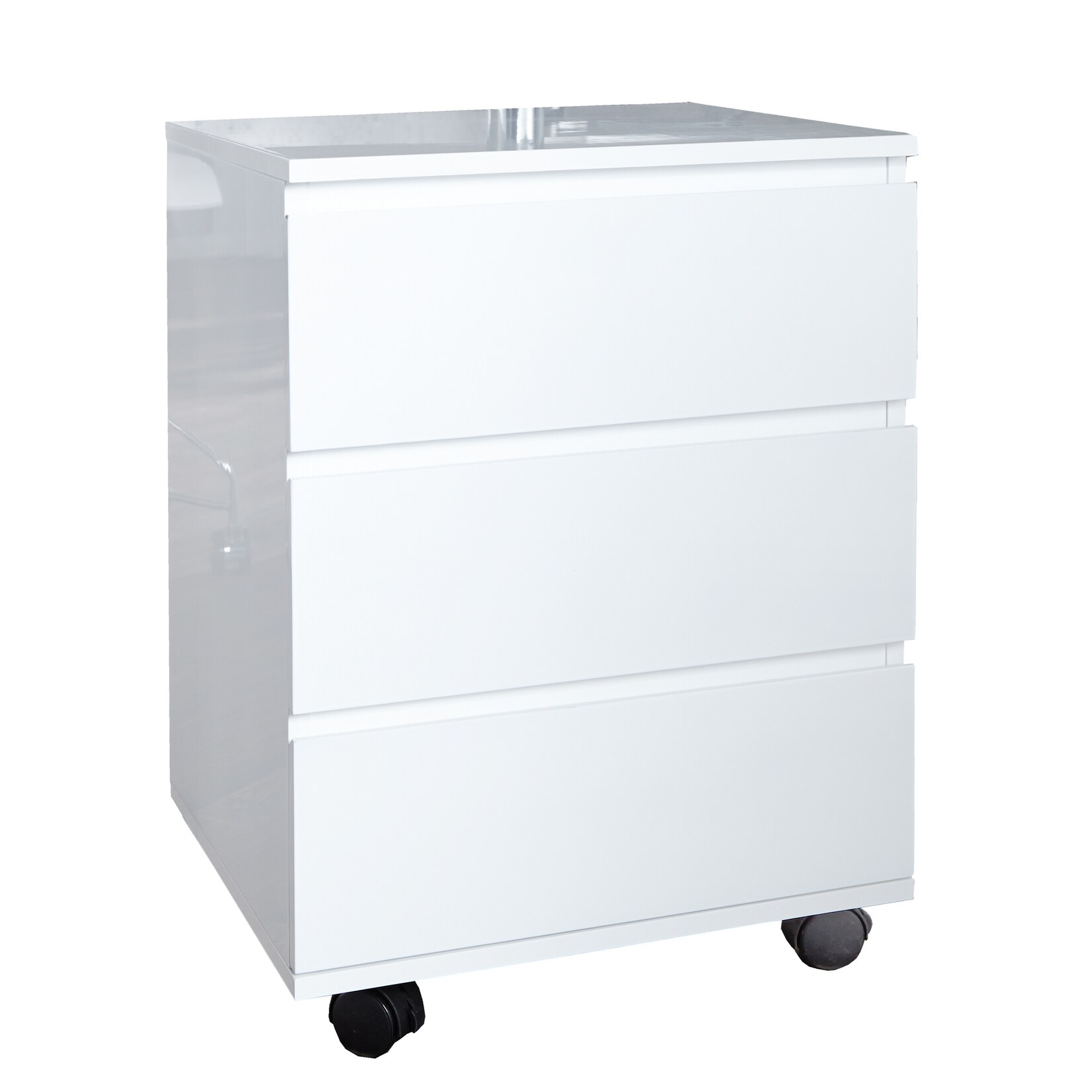 riess-ambiente Rollcontainer BIG DEAL – 45cm weiß Hochglanz 3 Schubladen modern | 04250243531496
