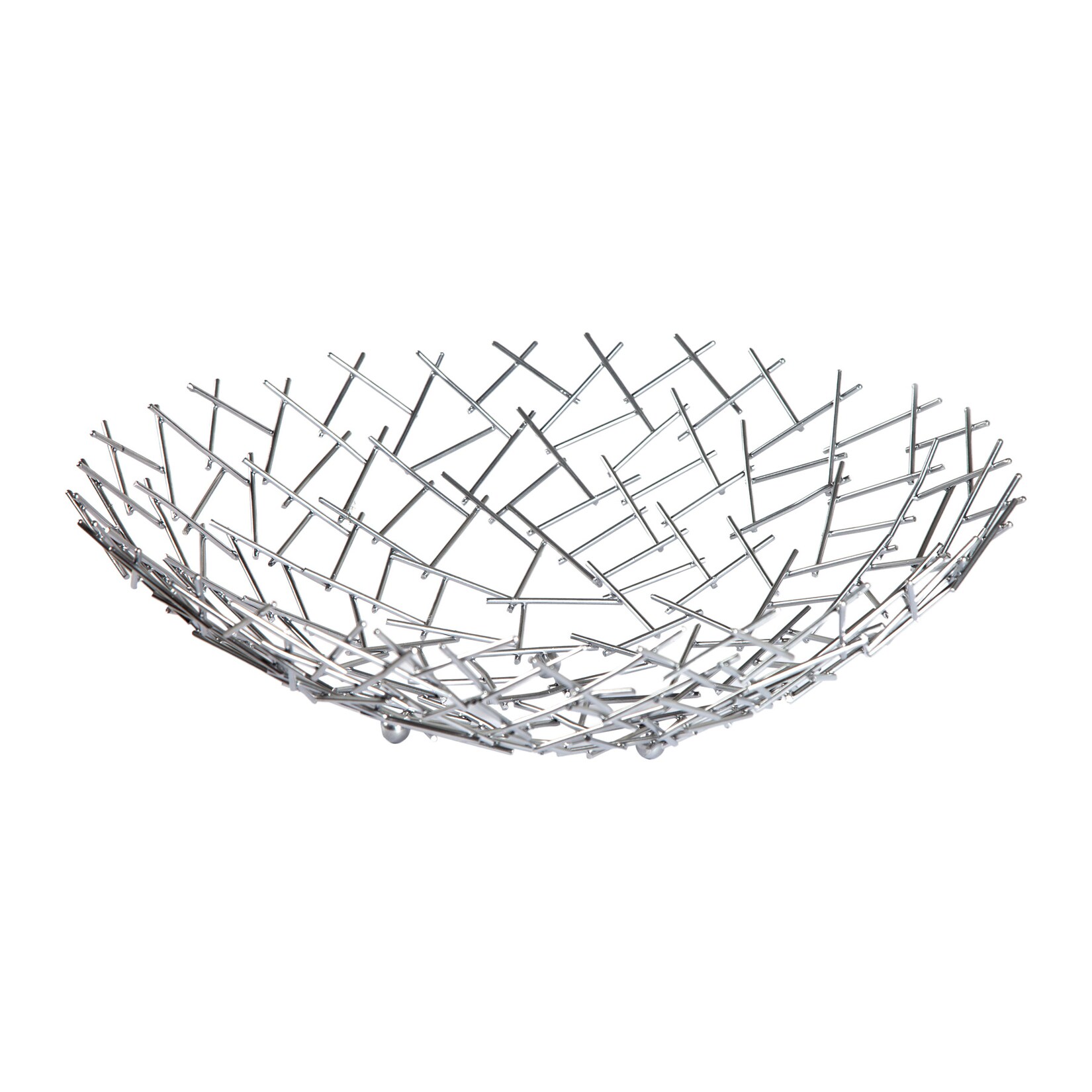 riess-ambiente Obstschale STRUCTURE – 45cm silber pulverbeschichtetes Metall | 04250243535555