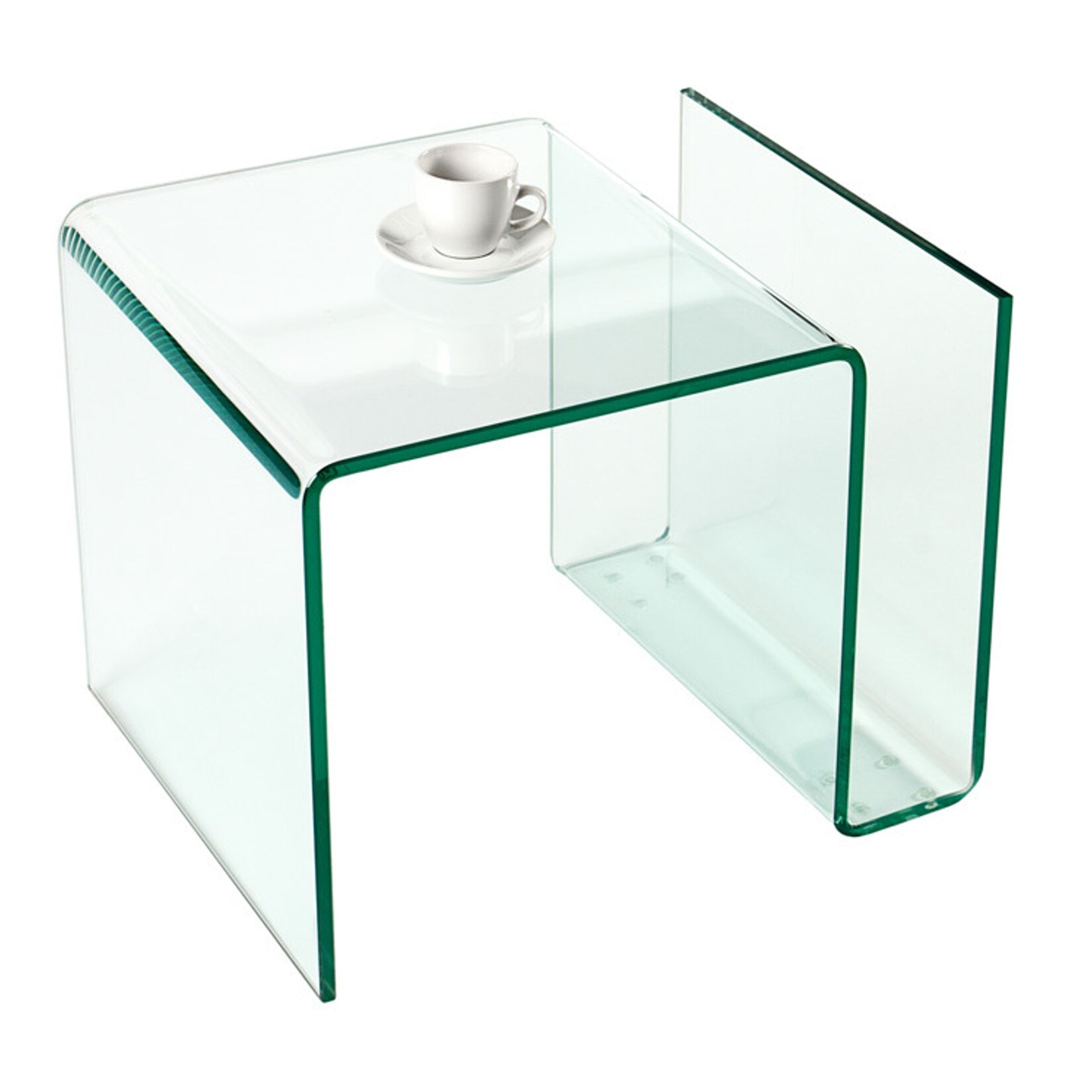 riess-ambiente Couchtisch FANTOME – 50cm Beistelltisch mit Ablage für Magazine transparent Glas | 04250243547138