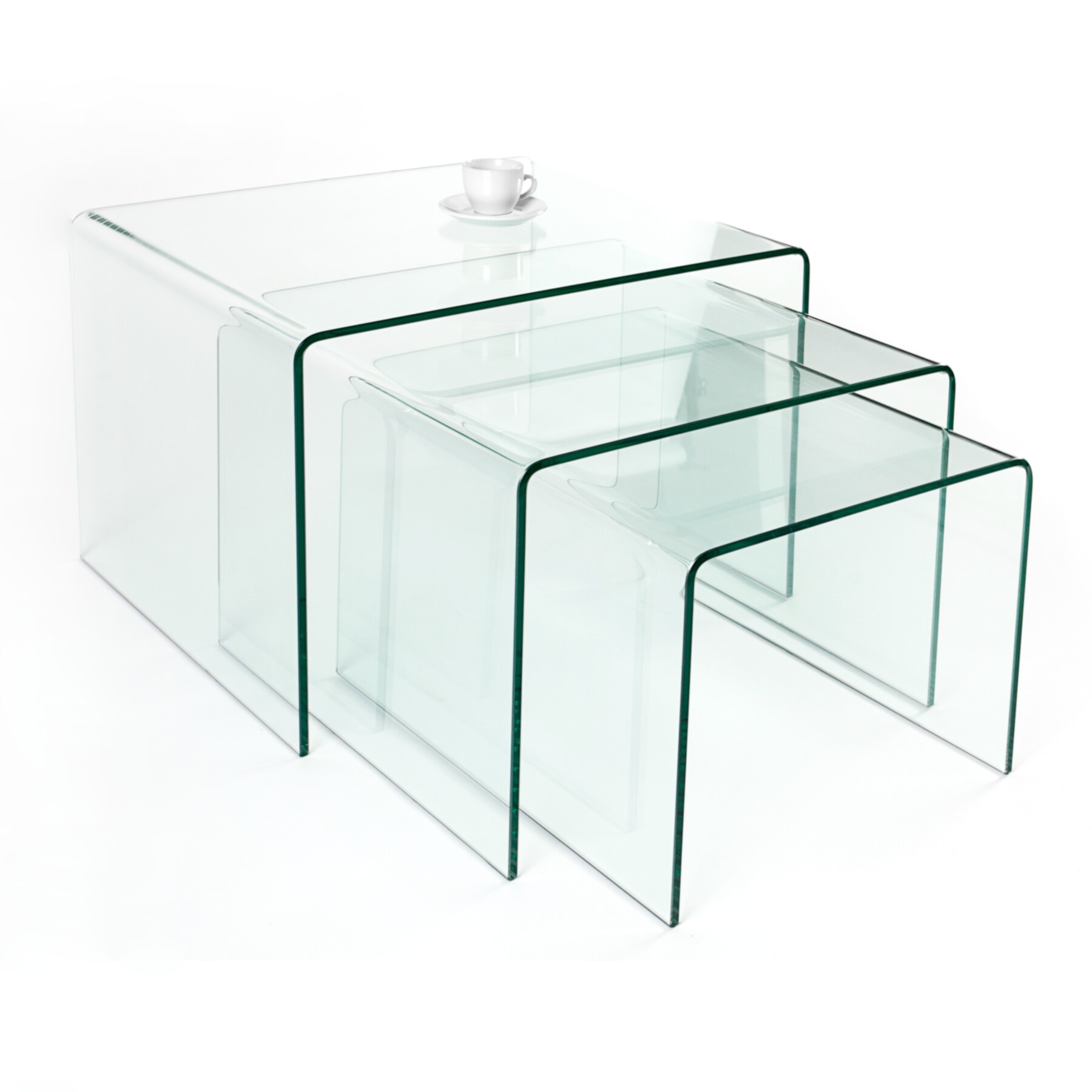 riess-ambiente Couchtisch FANTOME -  60cm Beistelltische transparent 3er Set Glas - Bild 1