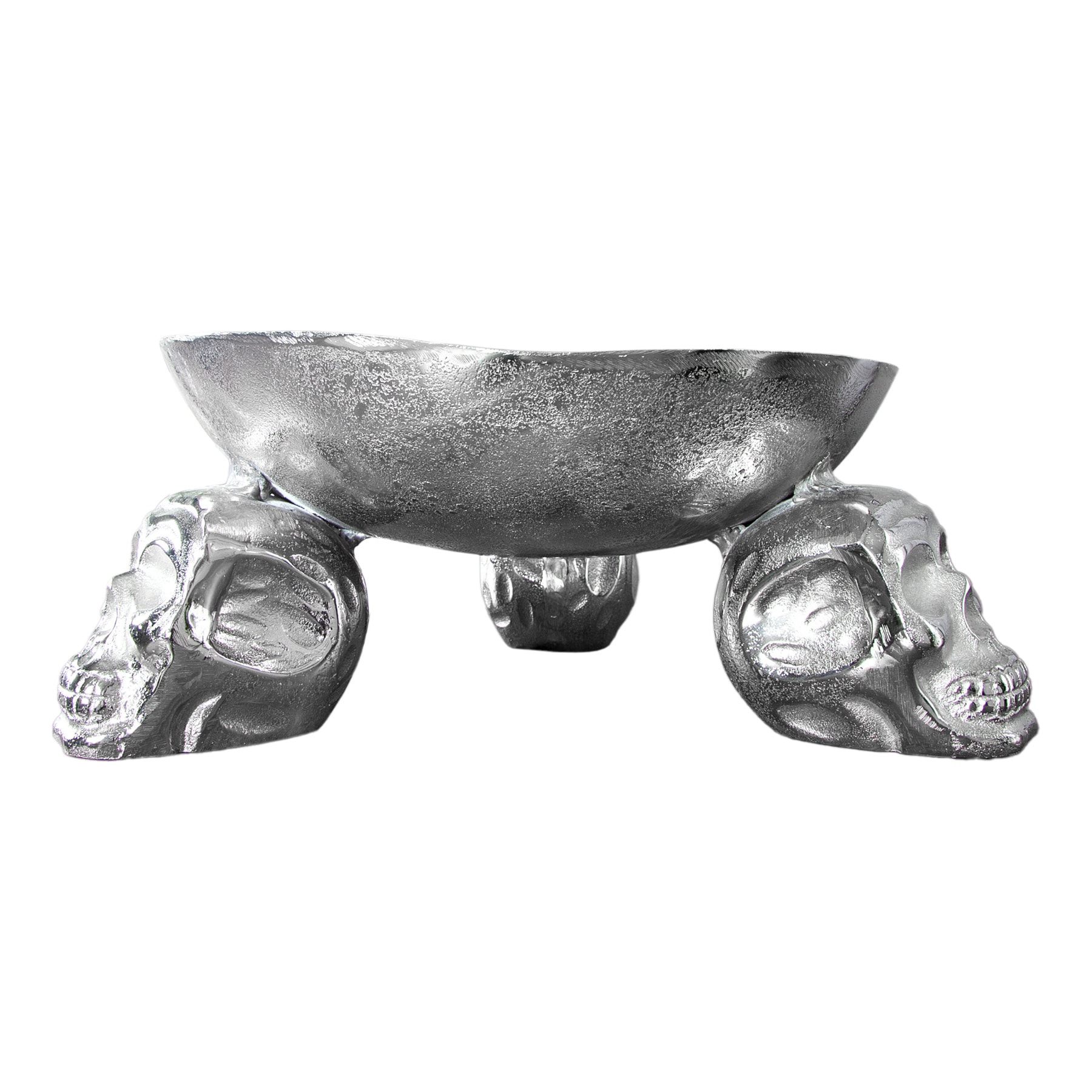 riess-ambiente Obstschale SKULL - 35cm silber Aluminium Totenkopf Schale - Bild 1